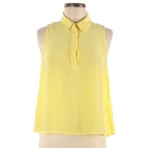 Equipment sleeveless shirt. Yellow. Small. 100% silk.